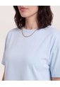 Camiseta Crop Manga Corta  Para Mujer Azul Ostu de Ostu