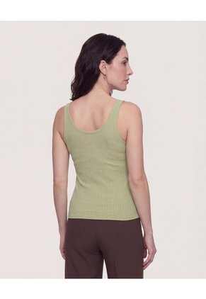 Camiseta Manga Sisa Escotada  Para Mujer Verde Ostu