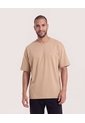 Camiseta Relaxed Estampado Posterior  Para Hombre Café Ostu de Ostu