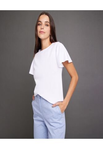 Camiseta Para Mujer Manga Corta Color Hueso Marca Ostu #40091626 Ostu