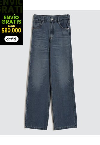 Jean Para Niña Wide-Leg Color Azul  Marca Ostu #90160072 Ostu