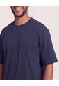 Camiseta Oversize Con Bolsillo  Para Hombre Azul Ostu de Ostu