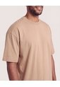 Camiseta Relaxed Estampado Posterior  Para Hombre Café Ostu de Ostu