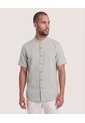 Camisa Manga Larga Con Bolsillo  Para Hombre Gris Ostu de Ostu