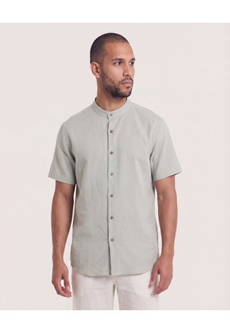 Camisa Manga Larga Con Bolsillo  Para Hombre Gris Ostu Ostu