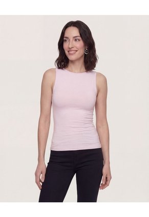 Camiseta Con Recogidos Para Mujer Lila Ostu