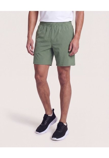 Bermuda Plana Unicolor  Para Hombre Verde Ostu