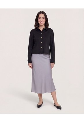 Chaqueta Desestructurada  Para Mujer Negro Ostu