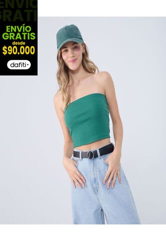 Top Para Mujer Top Color Verde  Marca Ostu #40220408 Ostu