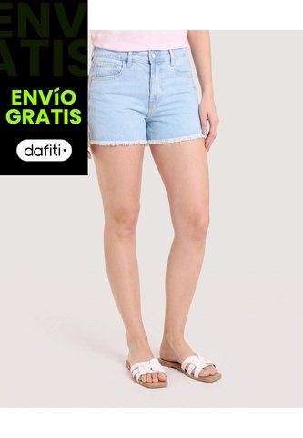 Short Relax Denim  Para Mujer Azul Ostu Ostu