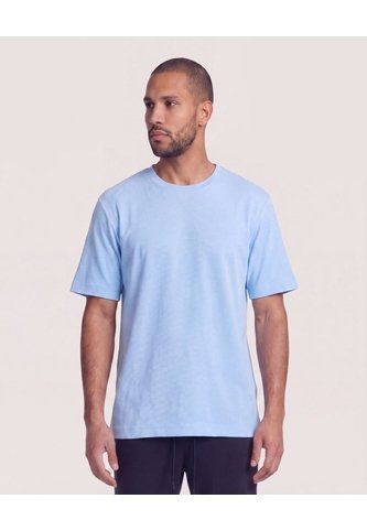 Camiseta Unicolor Texturizada  Para Hombre Azul Ostu Ostu