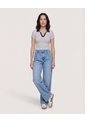 Polo Cropped  Para Mujer Azul Ostu de Ostu