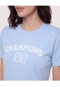 Camiseta Basica Screen  Para Mujer Celeste Ostu de Ostu