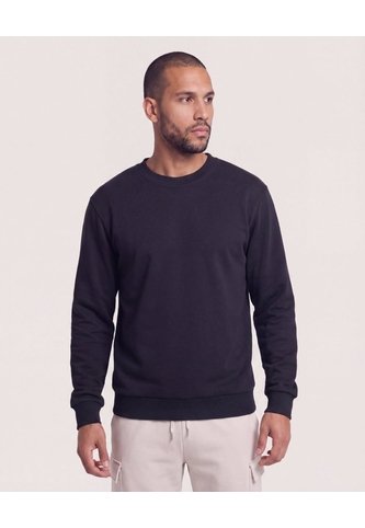 Buzo Cuello Redondo Unicolor  Para Hombre Negro Ostu Ostu