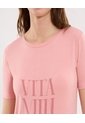 Camiseta Para Mujer Manga Corta Cuello Redondo Color Rosa Marca Ostu #40092491 de Ostu