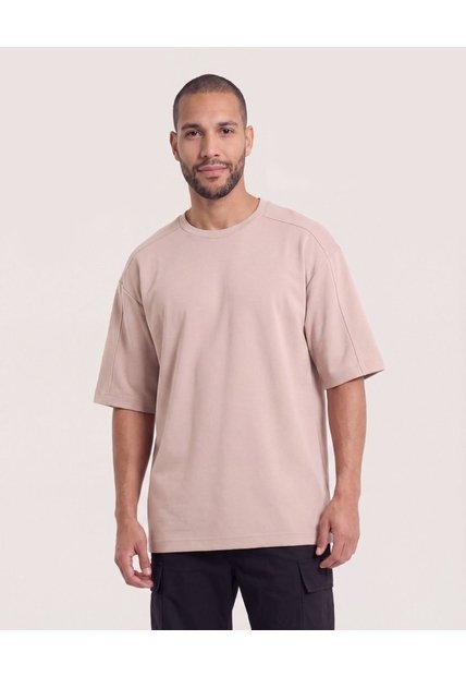 Camiseta Oversize  Para Hombre Arena Ostu