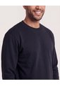 Buzo Cuello Redondo Unicolor  Para Hombre Negro Ostu de Ostu