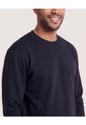 Buzo Cuello Redondo Unicolor Para Hombre Negro Ostu