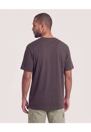 Camiseta Regular Estampado Hidden  Para Hombre Café Ostu