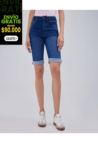 Bermuda Para Mujer  Color Azul  Marca Ostu #40100076 Ostu