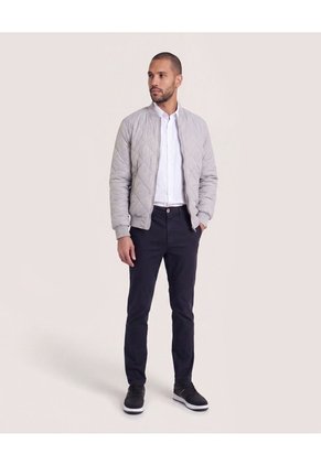 Chaqueta Acolchada Tipo Bomber  Para Hombre Gris Ostu