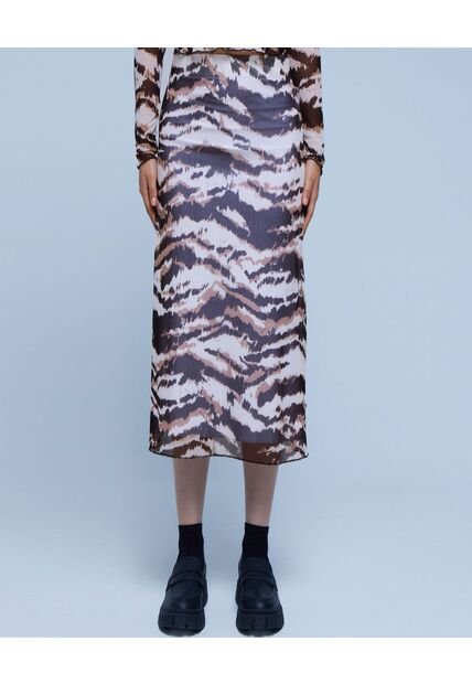 Falda Para Mujer Medio Color Blanco Marca Ostu #40140130