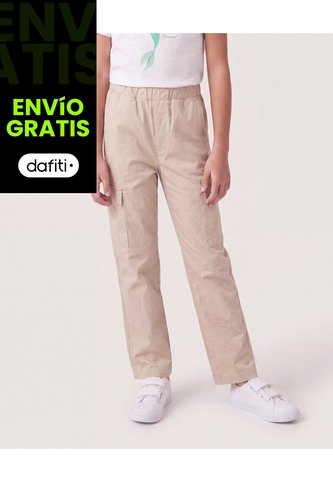 Jogger Básico Para Niña  Infantil Niña Beige Ostu Ostu