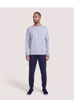 Buzo Cuello Redondo Con Contrastes  Para Hombre Gris Ostu