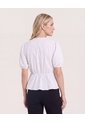Blusa Manga Corta Texturizada  Para Mujer Blanco Ostu de Ostu