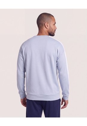 Buzo Cuello Redondo Con Contrastes  Para Hombre Gris Ostu