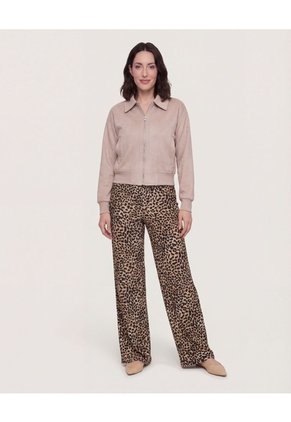 Pantalón Ancho Con Pretina Elástica  Para Mujer Negro Ostu