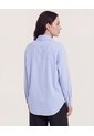 Camisa Manga Larga A Rayas  Para Mujer Azul Ostu de Ostu