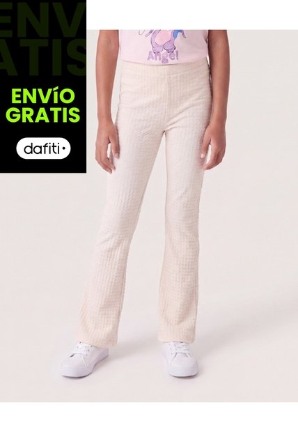 Pantalón Flare Texturizado  Infantil Niña Arena Ostu