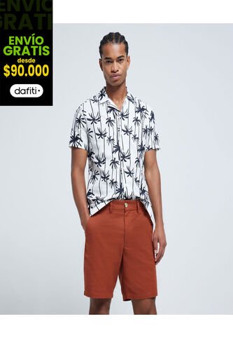 Bermuda Para Hombre  Color Naranja Marca Ostu #60100346 Ostu