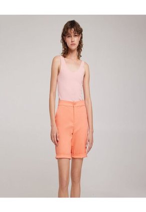 Bermuda Para Mujer Color Mandarina Marca Ostu #40100048