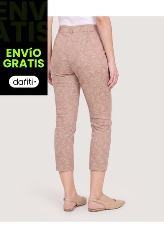 Pantalón Basico Capri  Para Mujer Café Ostu Ostu