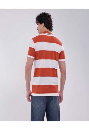 Polo Para Hombre Cuello Tejido Con Bolsillo Color Terracota Marca Ostu #60110681