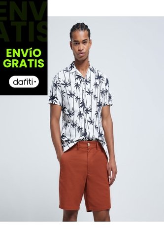 Bermuda Tipo Chino  Para Hombre Naranja Ostu Ostu