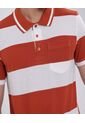 Polo Para Hombre Cuello Tejido Con Bolsillo Color Terracota Marca Ostu #60110681 de Ostu