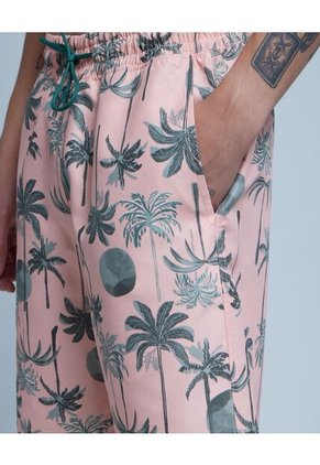 Ropa De Playa Para Hombre Pantaloneta De Baño Corta Color Rosado Marca Ostu #60270033