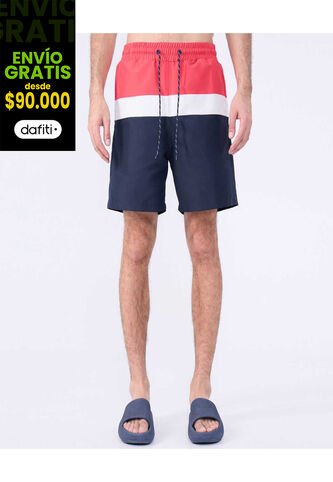 Pantaloneta Para Hombre De Baño Corta Color Azul  Marca Ostu #60270045 Ostu