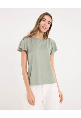 Camiseta Para Mujer Manga Corta Cuello Redondo Color Verde Marca Ostu #40092568 Ostu