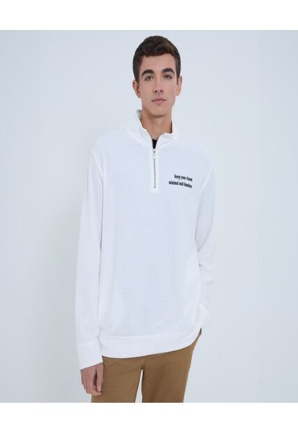 Buzo Para Hombre Cuello Alto O Cuello Tortuga Color Crema Marca Ostu #60060508