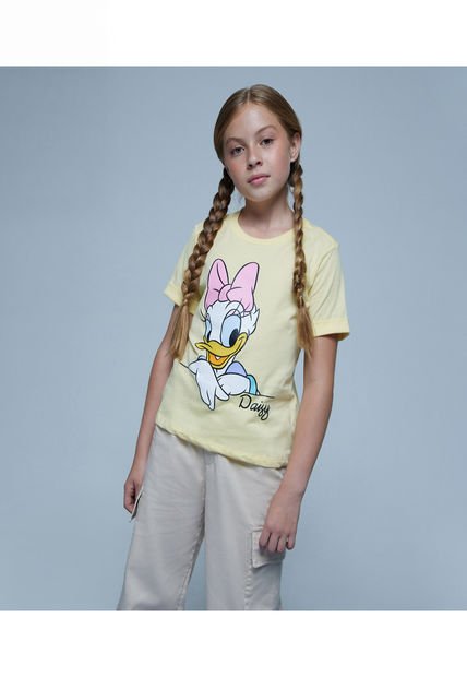 Camiseta Para Niña Manga Corta Color Amarillo  Marca Ostu #90090239