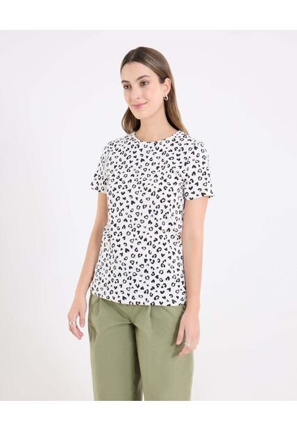 Camiseta  Para Mujer Manga Corta Cuello Redondo Color Negro Marca Ostu #40092702