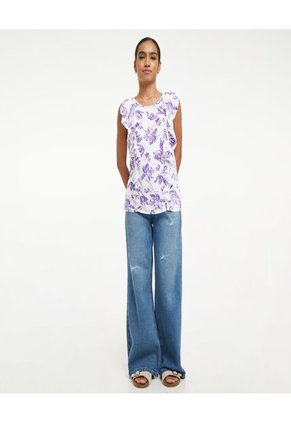 Blusa Para Mujer Manga Sisa Color Morado Marca Ostu #40120726