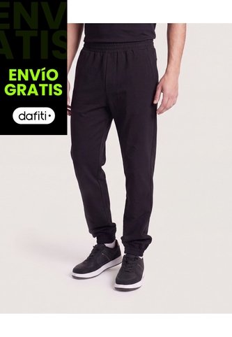 Jogger Plano Texturizado  Para Hombre Negro Ostu Ostu