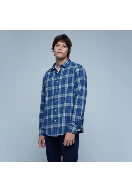 Camisa Para Hombre Manga Larga Sin Bolsillo Color Verde  Marca Ostu #60010689