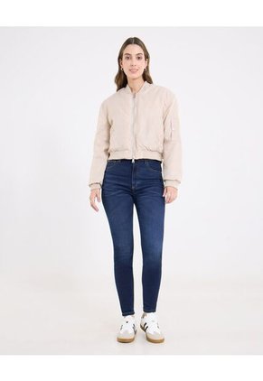 Chaqueta  Para Mujer Bomber Color Beige Marca Ostu #40080217