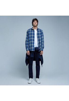 Camisa Para Hombre Manga Larga Sin Bolsillo Color Verde  Marca Ostu #60010689